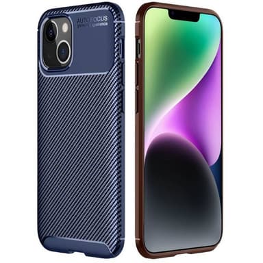 Carbon silikoni kuori Apple iPhone 14 Plus - Sininen