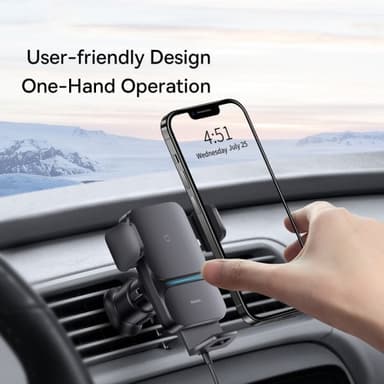 Baseus Autoteline Wisdom Auto Langaton lataus Suction Cup