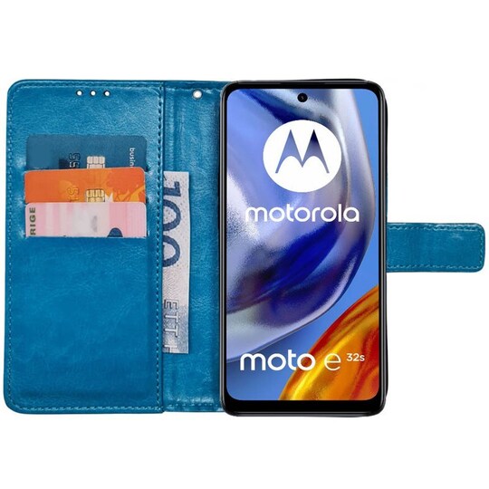 Lompakkokotelo 3-kortti Motorola Moto E32s - Vaaleansininen