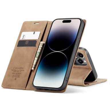 CaseMe Smart Magnet FlipCase Apple iPhone 14 Pro - Ruskea
