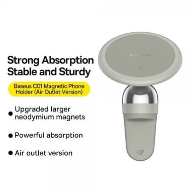 Baseus Magneettinen Autoteline C01 Ilmanpoistoaukko 360 astetta kääntyvä Beige
