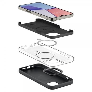 Spigen iPhone 14 Pro Kuori Silicone Fit MagFit Musta