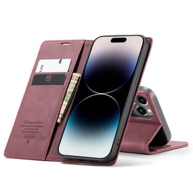 CaseMe Smart Magnet FlipCase Apple iPhone 14 Pro Max - Viininpunainen