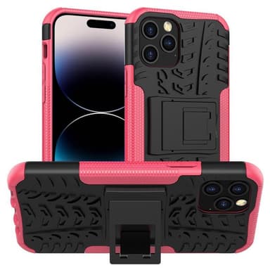 Iskunkestävä kuori jalustalla Apple iPhone 14 Pro Max - Vaaleanpunai