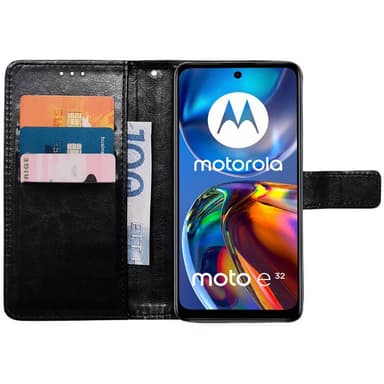 Lompakkokotelo 3-kortti Motorola Moto E32 - Musta