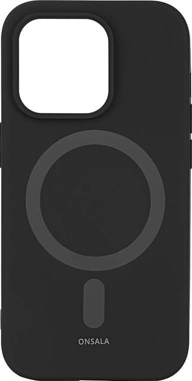 Onsala Silicone MagSeries iPhone 14 Pro suojakuori (musta)