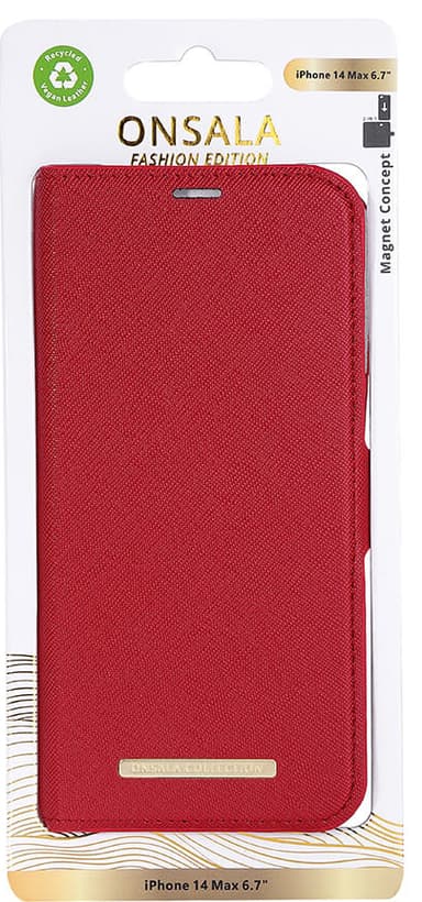 Onsala Apple iPhone 14 Plus lompakkokotelo (punainen)