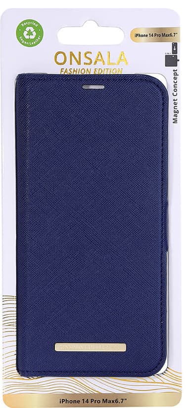 Onsala Apple iPhone 14 Pro Max lompakkokotelo (laivastonsininen)