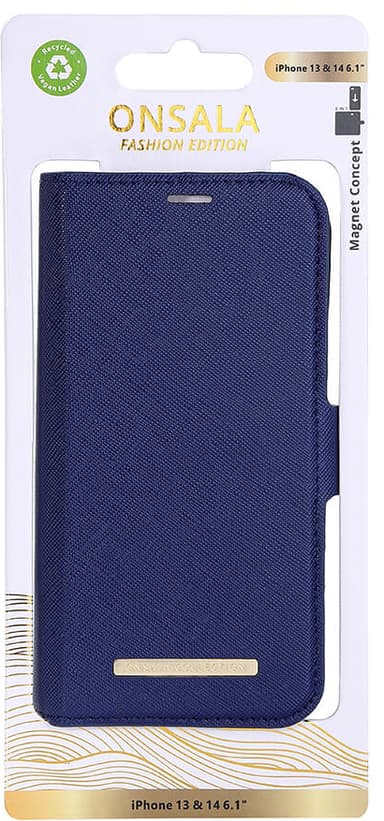 Onsala Apple iPhone 14 Plus lompakkokotelo (laivastonsininen)