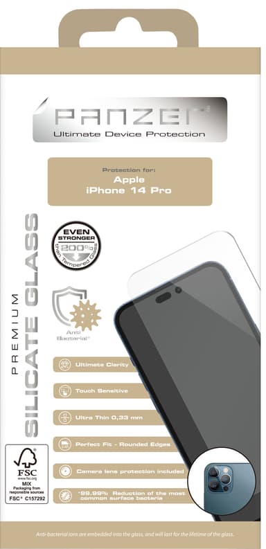 Panzer Full-Fit Silicate iPhone 14 Pro näytönsuoja