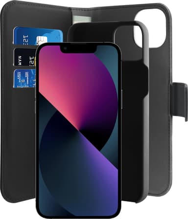 Puro 2in1 lompakkokotelo iPhone 14 Plus (musta)