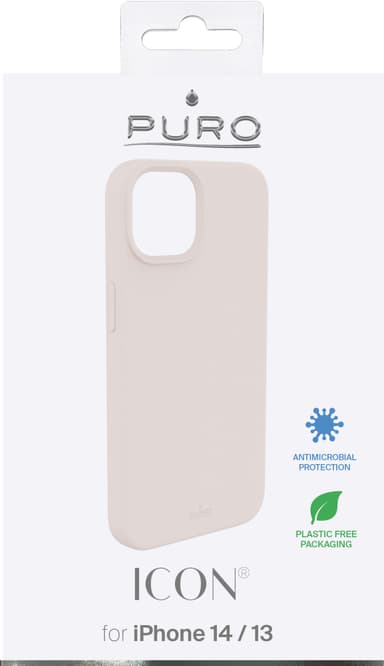 Puro Icon suojakuori iPhone 13/14 (vaaleanpunainen)