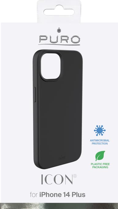 Puro Icon suojakuori iPhone 14 Plus (musta)