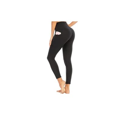 Leggingsit korkea vyötärö jooga kunto musta (M)