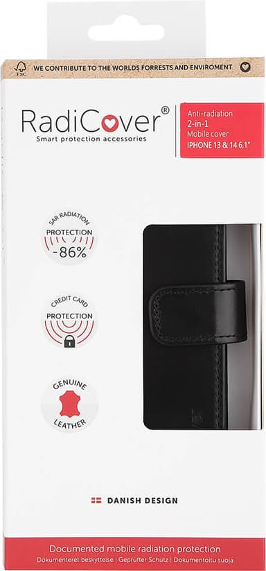 Radicover 2-in-1 lompakkokotelo iPhone 14 (musta)