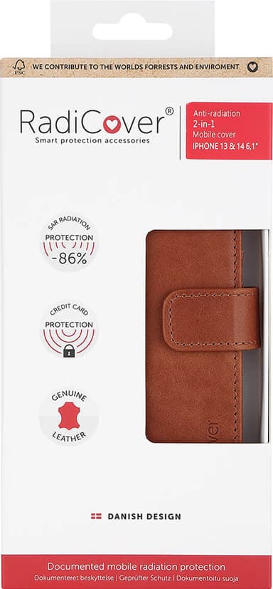Radicover 2-in-1 lompakkokotelo iPhone 14 (ruskea)