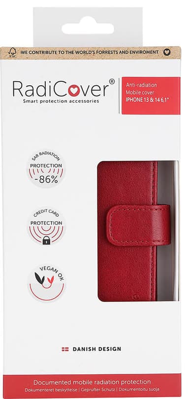 Radicover Flipcase lompakkokotelo iPhone 14 (punainen)