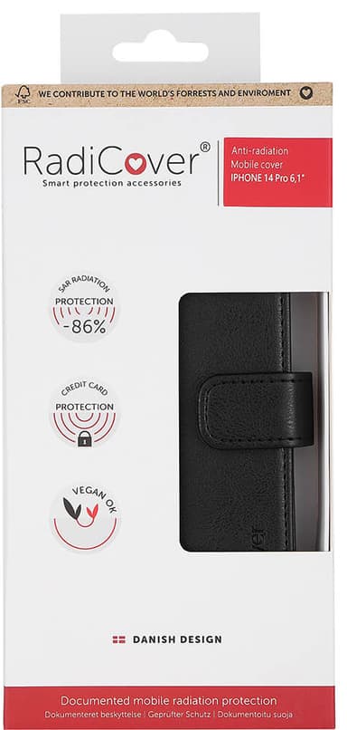 Radicover Flipcase lompakkokotelo 14 Pro (musta)