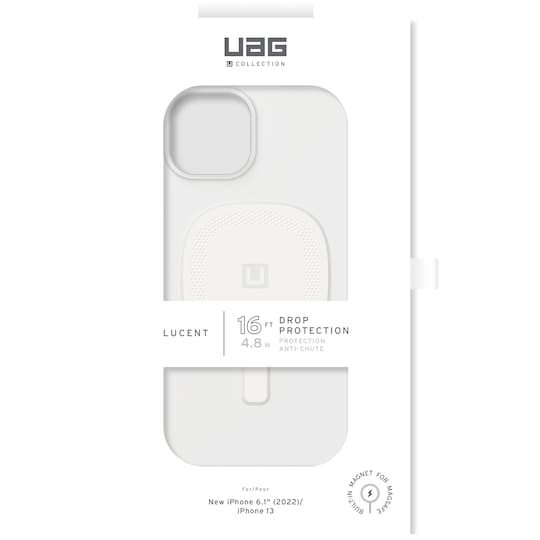 U by UAG Lucent 2.0 Magsafe iPhone 14 suojakuori (valkoinen)