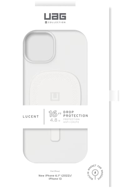 U by UAG Lucent 2.0 Magsafe iPhone 14 suojakuori (valkoinen)