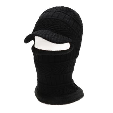 Neulottu Talvi Balaclava -hattu Musta