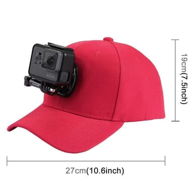 INF Baseball-lippis toimintakameran pidikkeellä, joka on yhteensopiva GoPro Redin kanssa