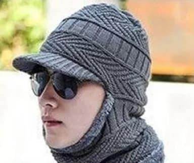 Neulottu Talvi Balaclava -hattu Harmaa