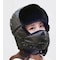 Unisex Winter Trooper Trapper Hat Metsästyskorvaläppä tuulenpitävällä maskilla Musta
