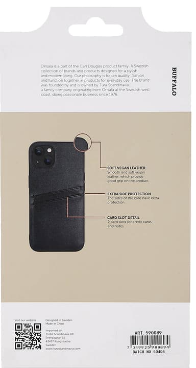 Buffalo Backcover iPhone 13 suojakuori (musta)
