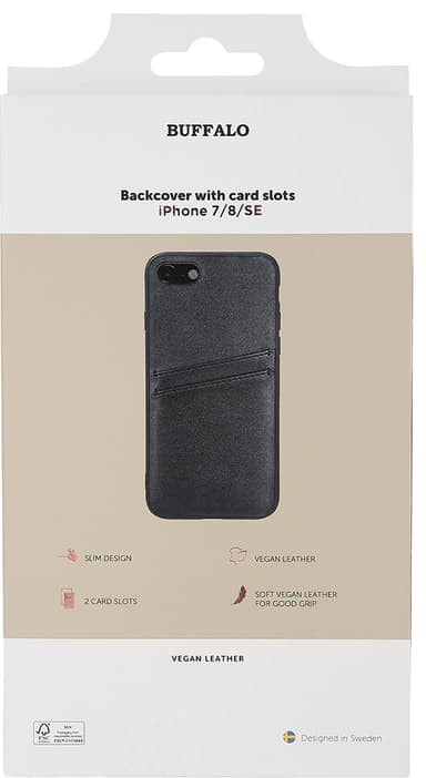 Buffalo Backcover iPhone SE/8/7/6 suojakuori (musta)