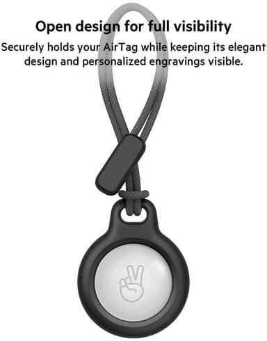 Apple AirTag -kuori nauhalla ABS Black