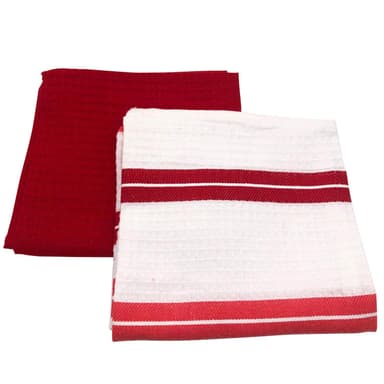 Cenocco CC-9066: 10 stycken Plain & Classic Stripe Waffle Weave Kökshandduksset i bomull