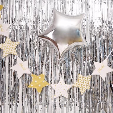 INF Juhla glitter drapery glitter verho hopea 1x2 metriä Juhla