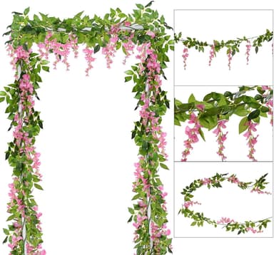 Keinotekoinen Wisteria Pink/Green 1,8m 4 kpl