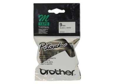 M-K221 tape 9mm black/white