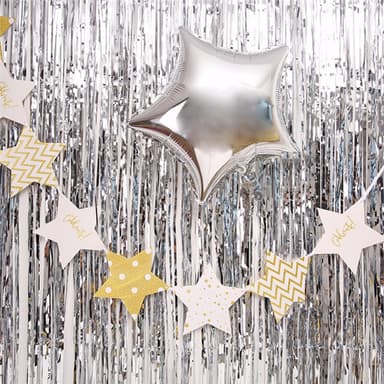 Juhla glitter drapery glitter verho hopea 1x2 metriä 3-pack