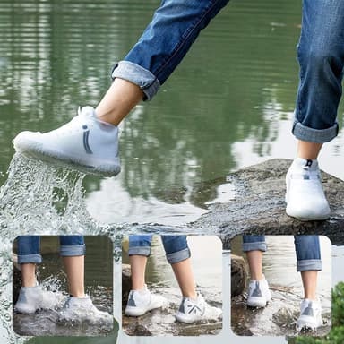 Vedenpitävä kengänpäällinen silikoni valkoinen L (koko 40-44) 1 pari