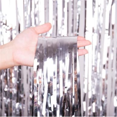 INF Juhla glitter drapery glitter verho hopea 1x2 metriä Juhla