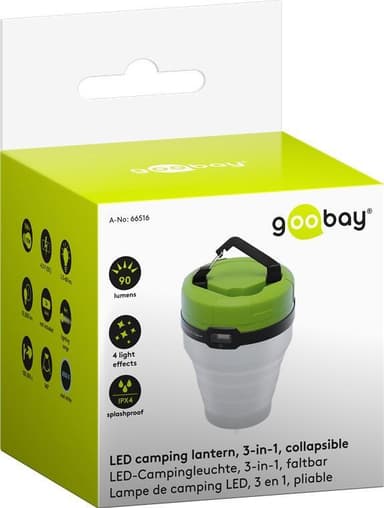 LED retkeilylyhty, 3-in-1, kokoontaitettava