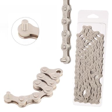 Polkupyörän ketju 6/7/8/18/21/24 Nopeus 116 lenkkiä Hopea 1/2 x 3/32 inch 116 links