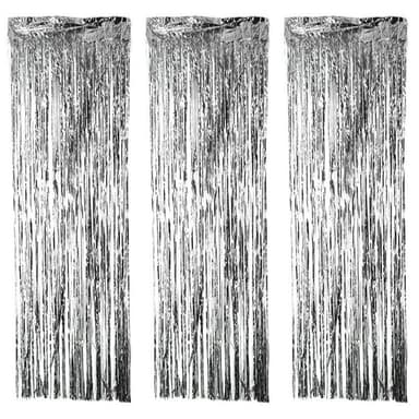 Juhla glitter drapery glitter verho hopea 1x2 metriä 3-pack