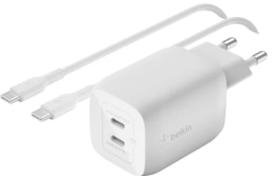 Belkin 65W Dual USB-C laturi (sisältää kaapelin)