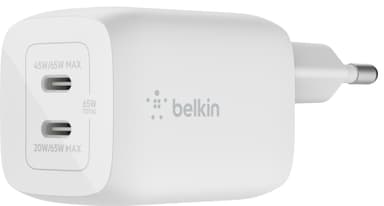 Belkin 65W Dual USB-C laturi (sisältää kaapelin)