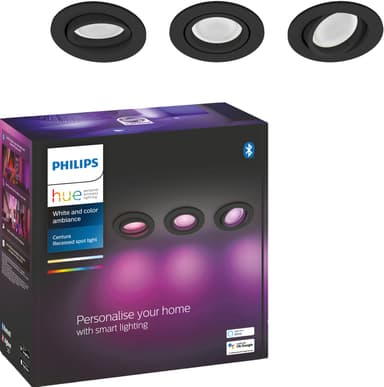 Philips Hue Centura upotettu spottivalo, 3x5,7W (musta)