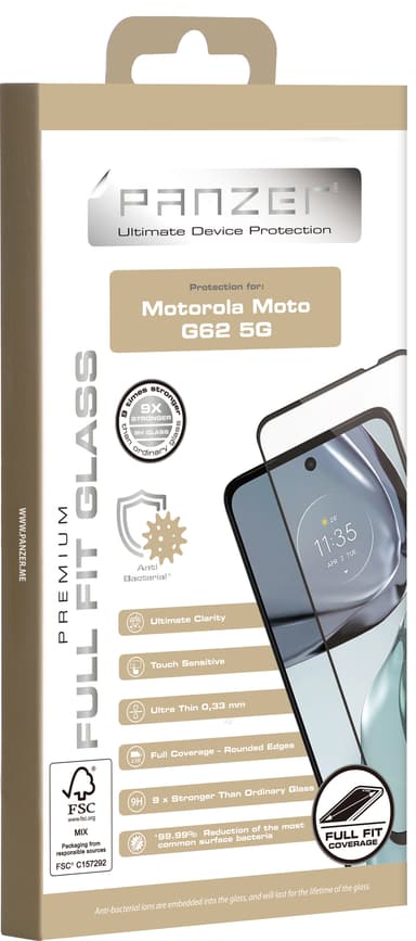Panzer Full-Fit Motorola Moto G62 5G näytönsuoja
