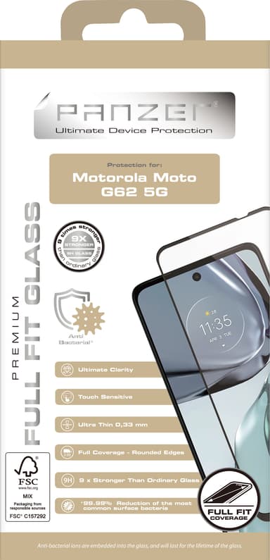 Panzer Full-Fit Motorola Moto G62 5G näytönsuoja