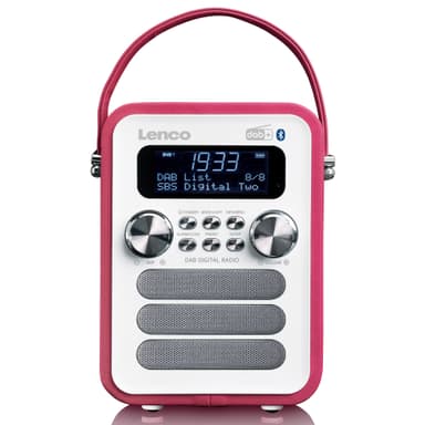 Lenco PDR-051 DAB Radio, vaaleanpunainen/valkoinen