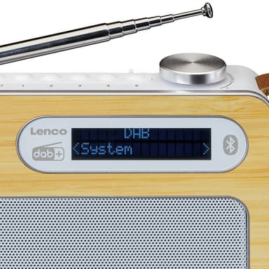 Lenco PDR-040 DAB Radio, Bambu/Valkoinen