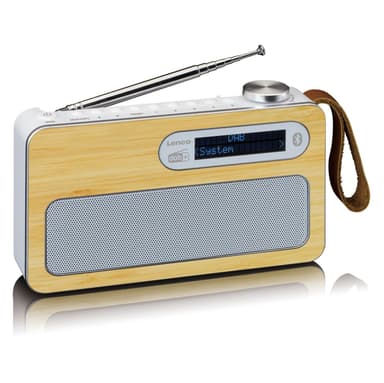 Lenco PDR-040 DAB Radio, Bambu/Valkoinen