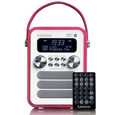 Lenco PDR-051 DAB Radio, vaaleanpunainen/valkoinen